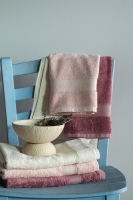 6'Lı Lotus Ekru/Blush/Gül Kurusu Havlu Seti 50x90 CM