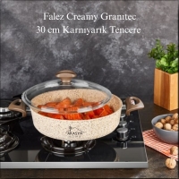 Falez Creamy Granitec 30 Cm Karniyarik Tencere Cre3015
