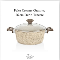 Falez Creamy Granitec 26 Cm Derin Tencere Cre3006