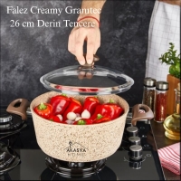 Falez Creamy Granitec 26 Cm Derin Tencere Cre3006