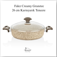 Falez Creamy Granitec 26 Cm Karniyarik Tencere Cre3008
