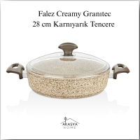Falez Creamy Granitec 28 Cm Karniyarik Tencere Cre3009