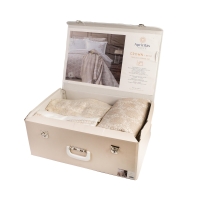 Çift Kişilik Crown Bej Timeless Yatak Örtüsü Nevresim Prime Set