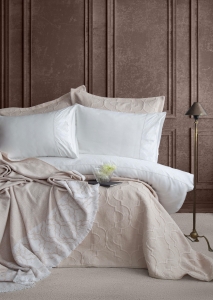 Çift Kişilik Serene Bej Timeless Yatak Örtüsü Nevresim Prime Set