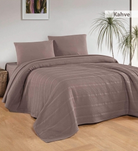 Kobyen Çift Kişilik 200x230 CM Pamuklu Kahverengi Pike