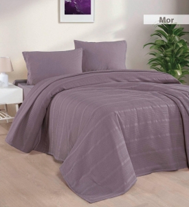 Kobyen Çift Kişilik 200x230 CM Pamuklu Mor Pike