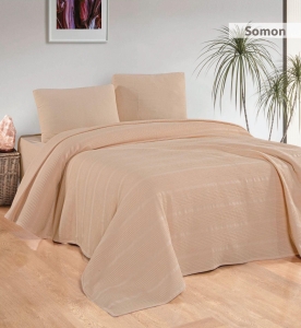 Kobyen Çift Kişilik 200x230 CM Pamuklu Somon Pike