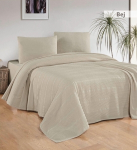 Kobyen Çift Kişilik 200x230 CM Pamuklu Bej Pike